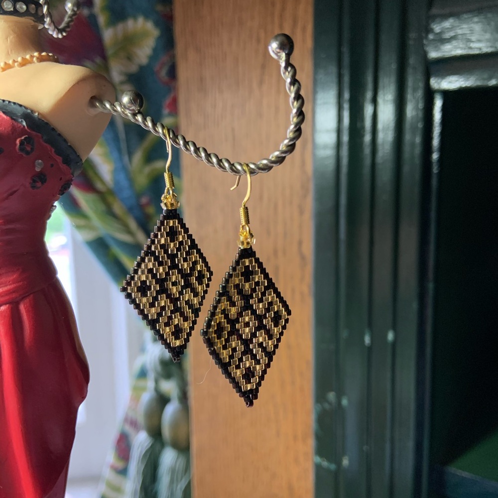 Handmade Glass Seed Bead Earrings